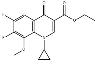 1-环丙基-6,7-二氟-8-甲氧基-1,4-二氢-4-氧代-3-喹啉羧酸乙酯; 加替沙星环合酯 