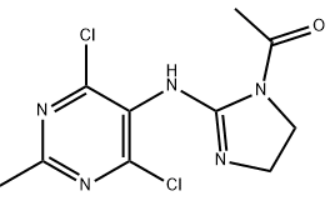 4,6－二氯－2－甲基－5－（1－乙酰基－2－咪唑啉－2－基）氨基嘧啶;DMAIA